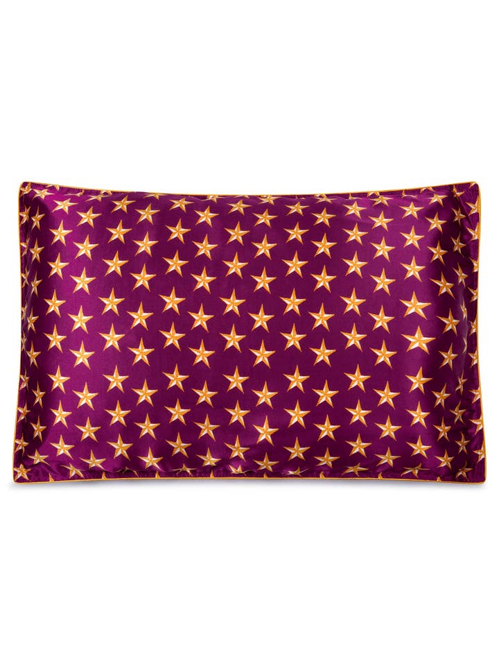 Funda de almohada de seda / "Estrellas burdeos" para venta al por mayor de Jessica Russell Flint