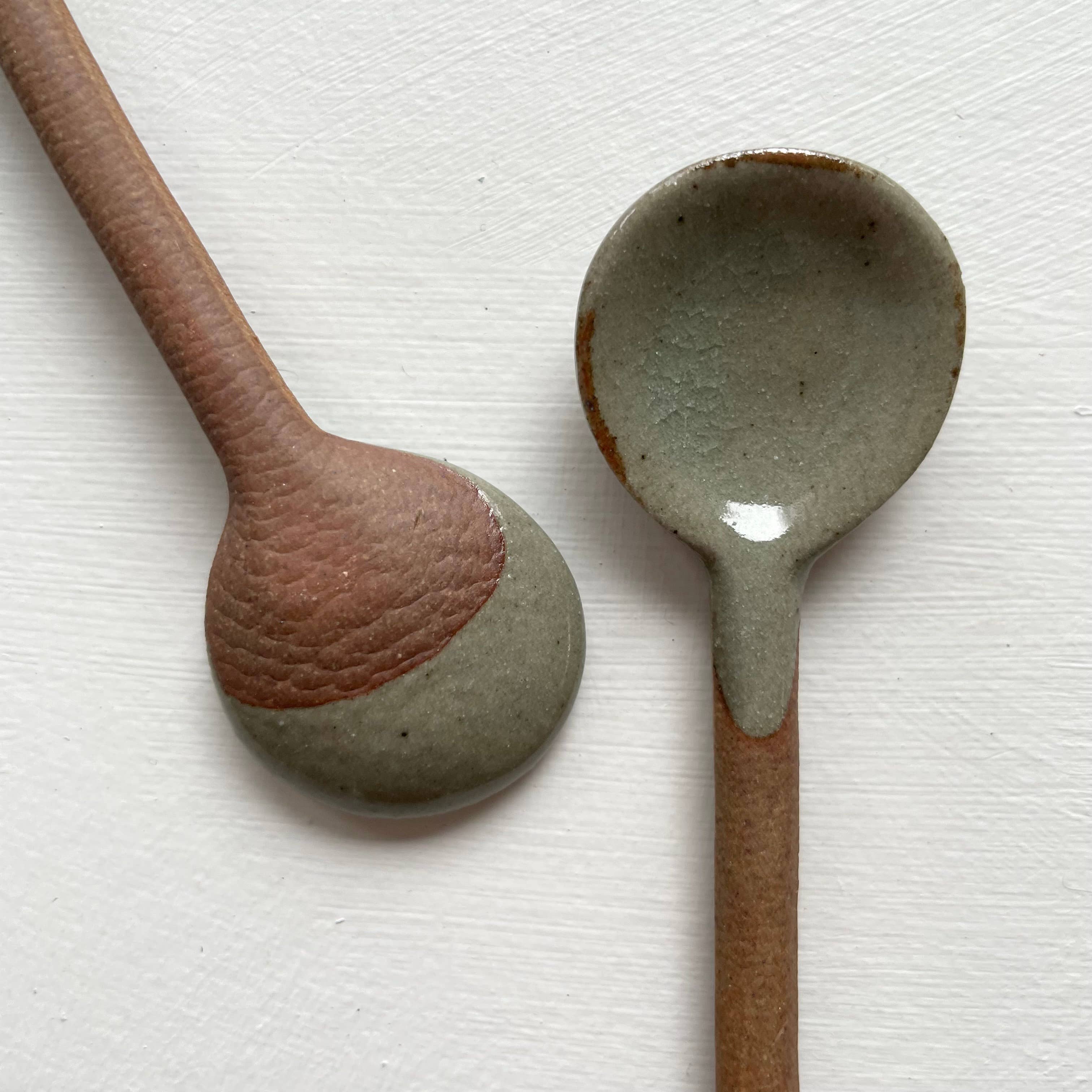 fort & field - Wholesale Kitchen Spoon - Neutral small handmade Japanese pottery coffee or tea spoon3