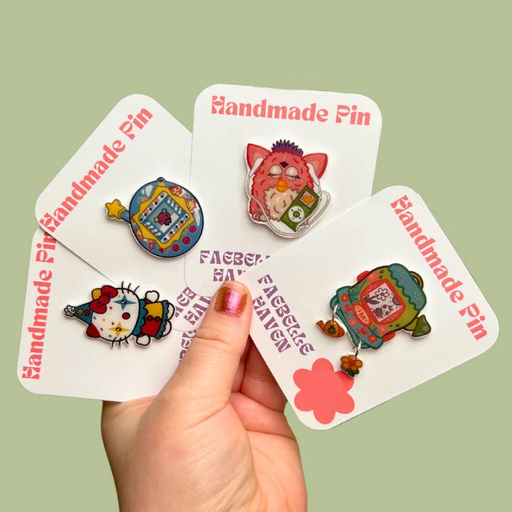 Handmade Pins | Y2K 90's Nostalgic Toy Pet Kitty Accessory for wholesale by Faebelle Haven