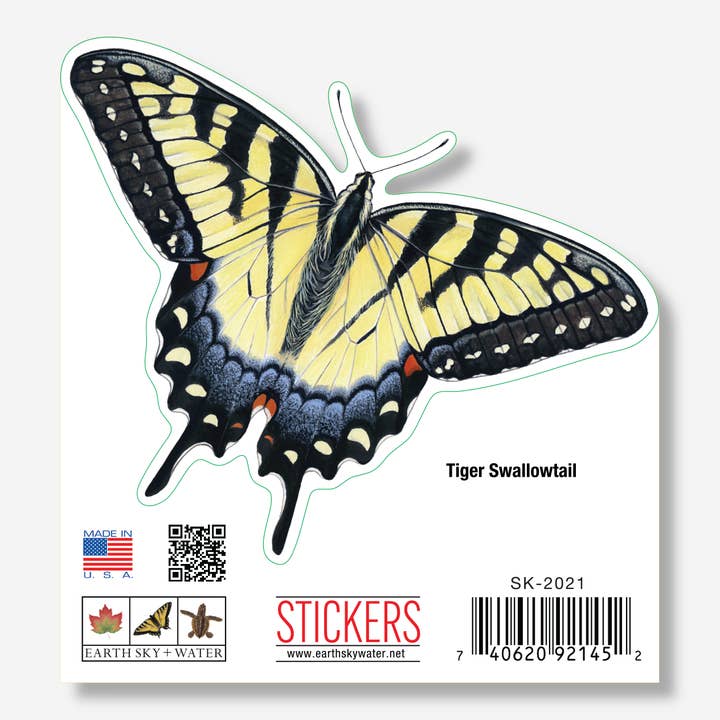 Tiger Swallowtail Nature Sticker, 3.5" wide for wholesale by Earth Sky + Water