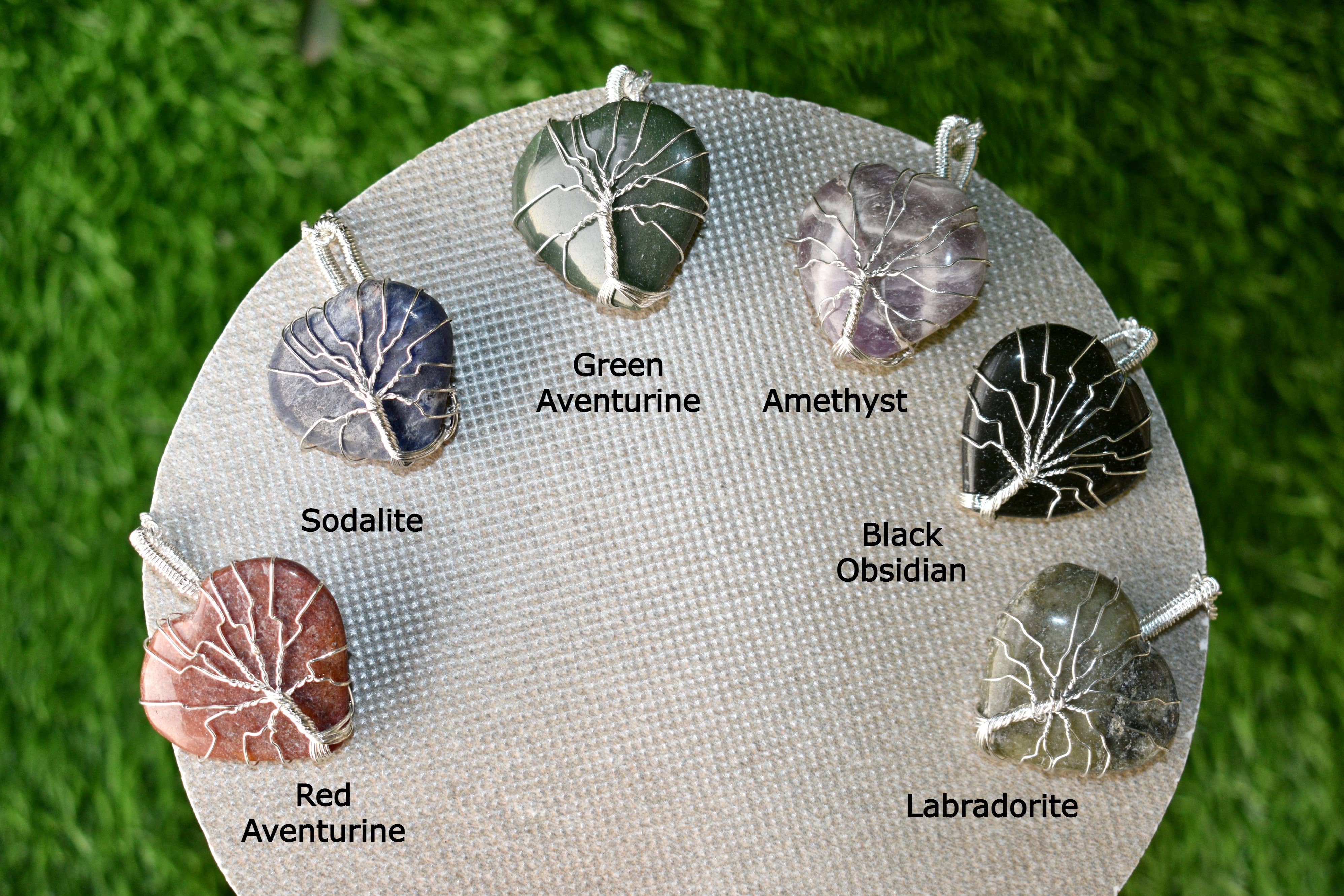 Soothing Crystals - Vendita all'ingrosso Collana con ciondolo/pendaglio - Ciondolo in cristallo a forma di cuore in argento avvolto in filo d'argento7