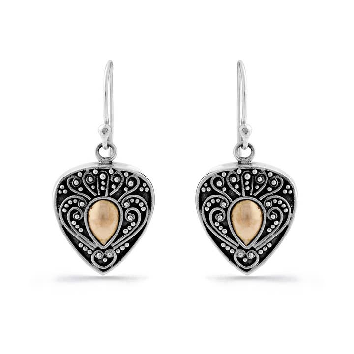 Champak zilveren en gouden oorbellen voor wholesale door Nusa