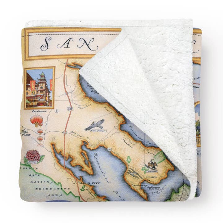 Florian's San Francisco Bay Map Fleecedecke für den Großhandel von XPLORER MAPS