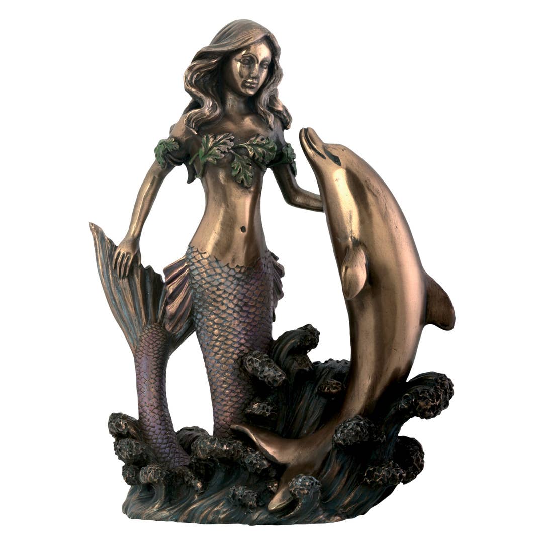 Pacific Trading – wholesale Dekorativ statyett – Sjögudinna med delfin1