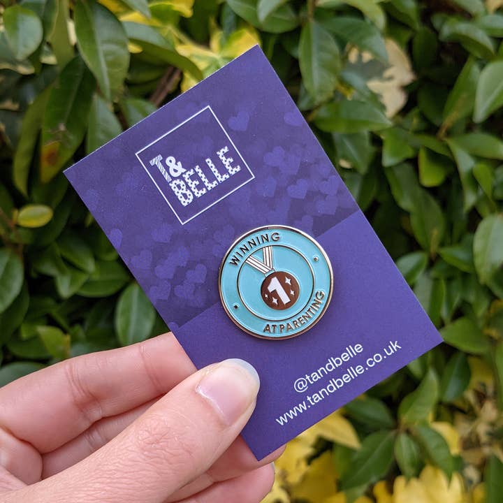 Winning at Parenting Mint Green Enamel Pin Badge for wholesale by T & Belle