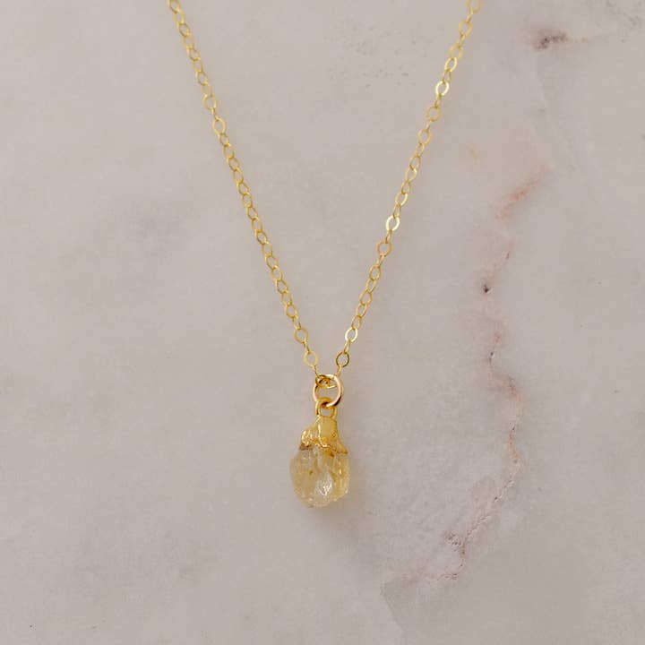 Collar de cristal de citrino en bruto para venta al por mayor de GEMNIA