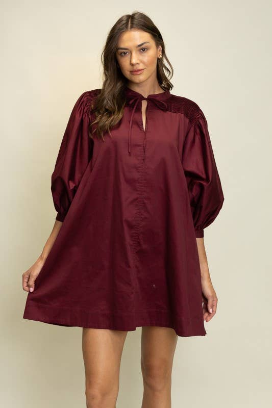 Heyson - Wholesale Dress - Women's - JOD1176 Pintuck Detail A-Line Mini Dress2