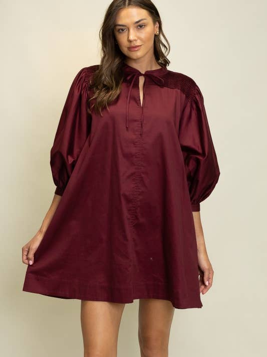 Heyson - Wholesale Dress - Women's - JOD1176 Pintuck Detail A-Line Mini Dress2