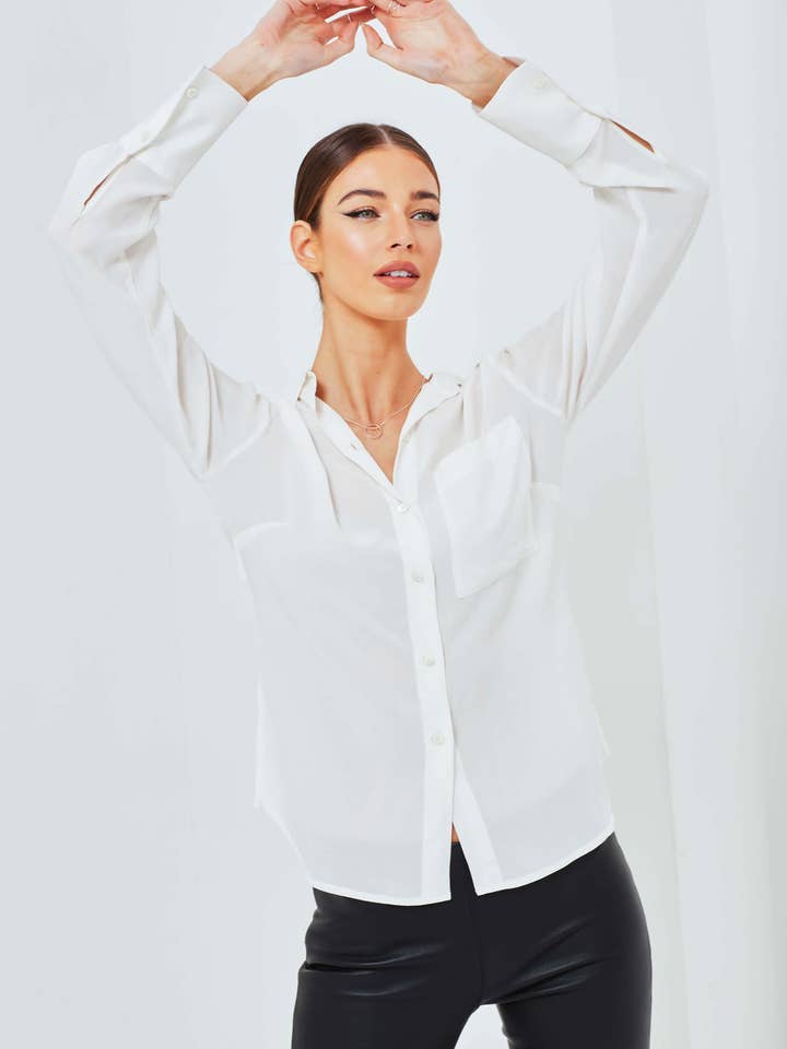 Camisa blanca Orthus para venta al por mayor de Aqua-Rock