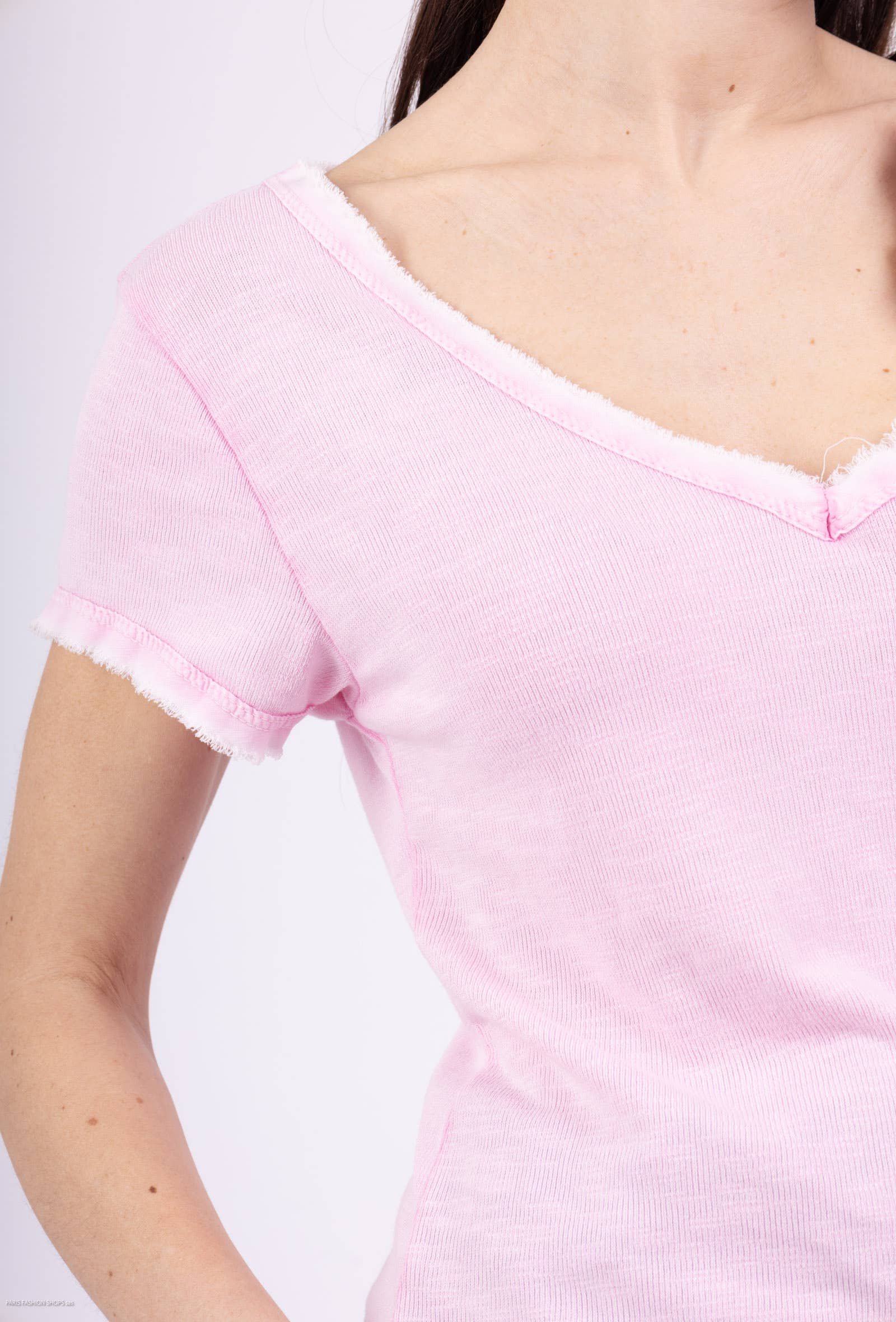 Pépouz' Paris - Wholesale T-Shirt - Women's - Washed cotton short-sleeve T-shirt PT250428