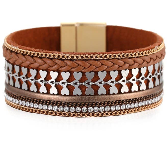 Maya J - Wholesale Woven/Braided Bracelet - Bohemian Vegan Leather Cuff Bracelets - Full Display21