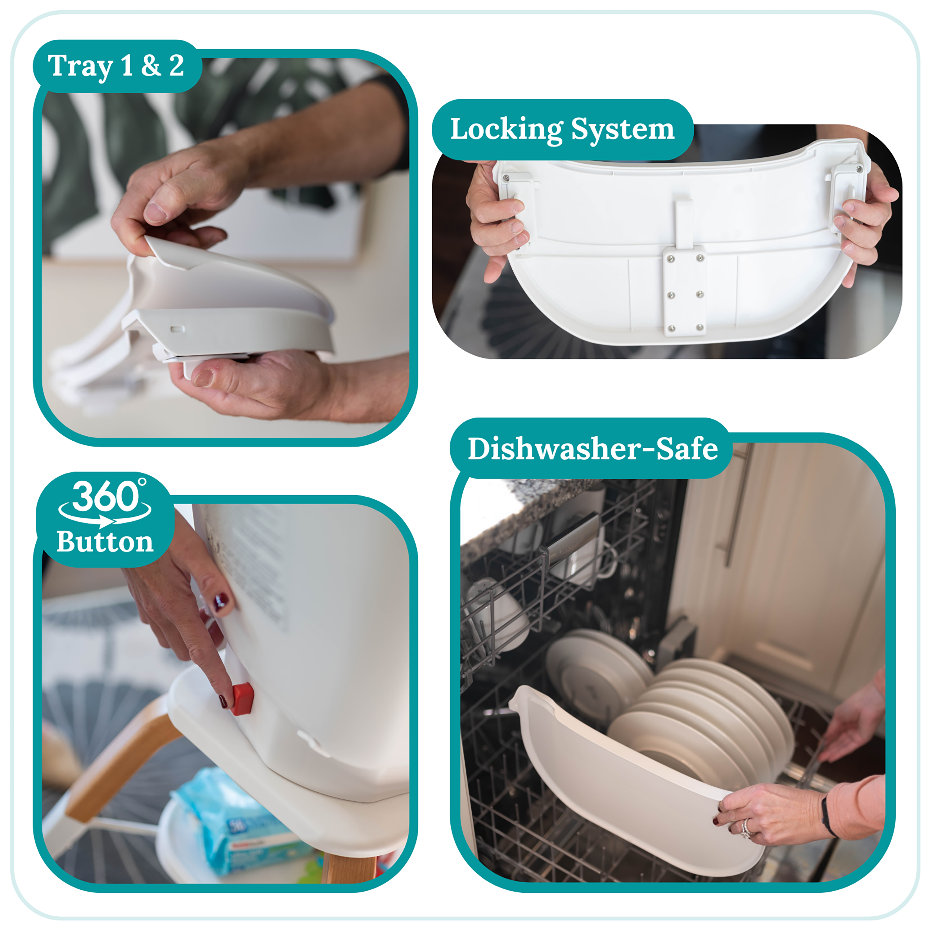 TruBliss Baby - Wholesale Highchair - Baby - 2-in-1 Turn-A-Tot High Chair with 360 degree Swivel14