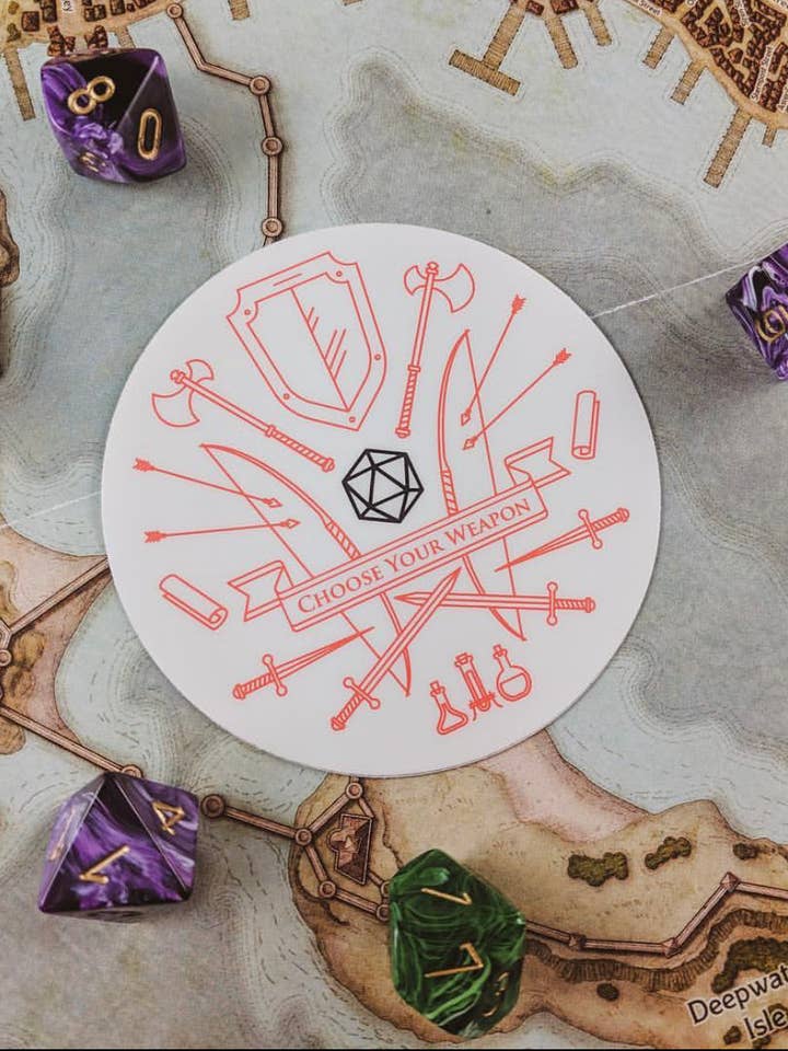choose your weapon! sticker for wholesale by fox & koi: stickers and pins