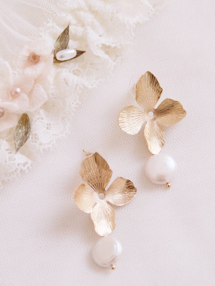 Wedding fancy earrings “Flowers” for wholesale by Lily in love