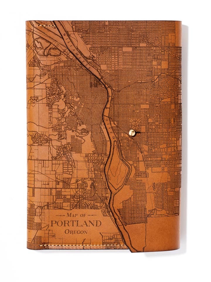 Portland Oregon Map Journal for wholesale by Tactile Craftworks