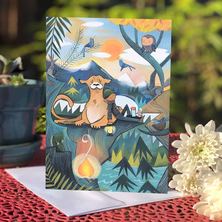 NEW! Blank Card - Mountain Lion Sunset (Design 104) for wholesale by Megan Marie Myers Art