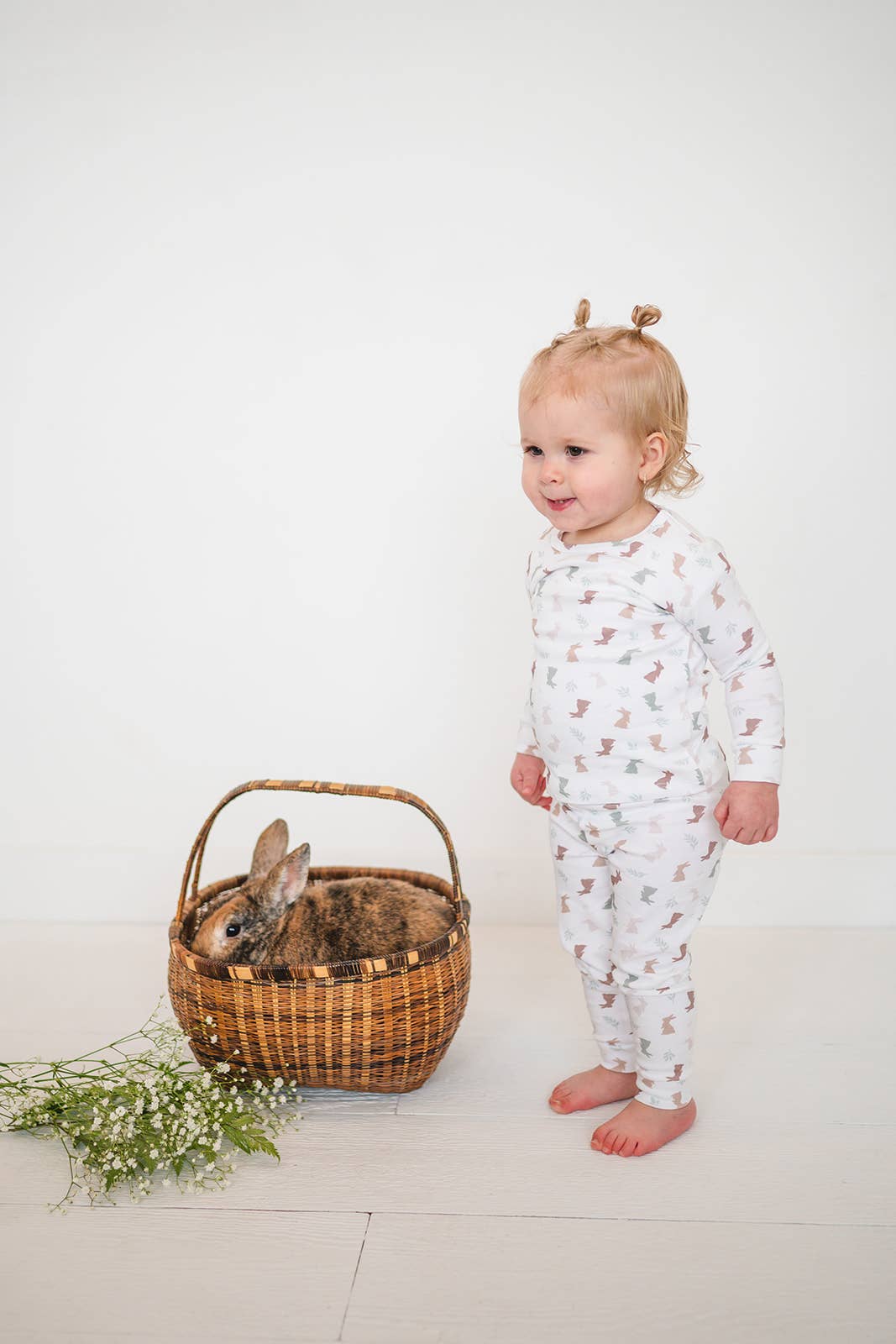 Gaia Baby Goods - Wholesale Sleepwear Set - Kids - Organic Cotton Baby / Toddler Pajamas in Spring Easter Bunny1