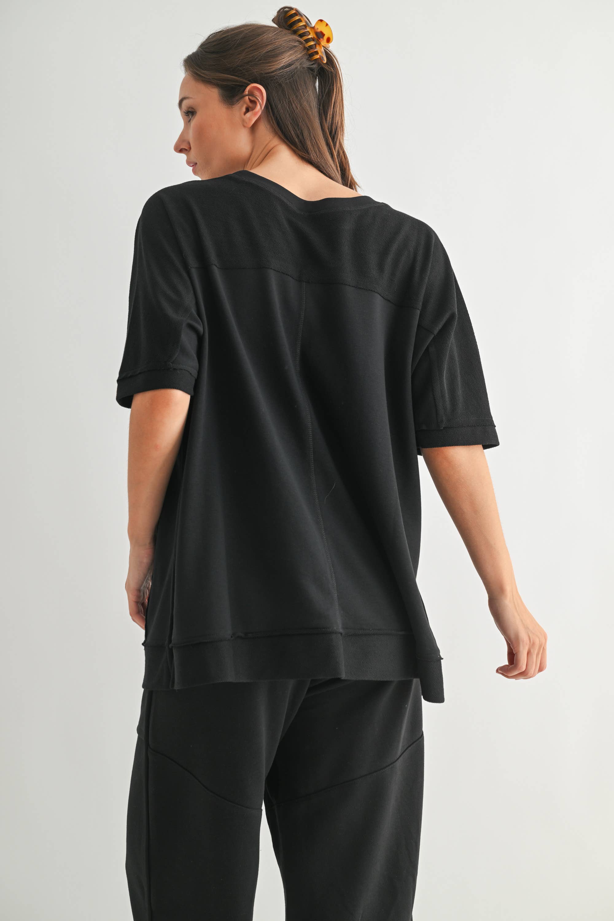 Mono B - Wholesale Tunic - Women's - Offset French Terry Dolman Sleeve Top2