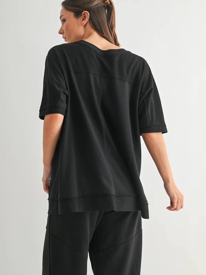 Mono B - Wholesale Tunic - Women's - Offset French Terry Dolman Sleeve Top2
