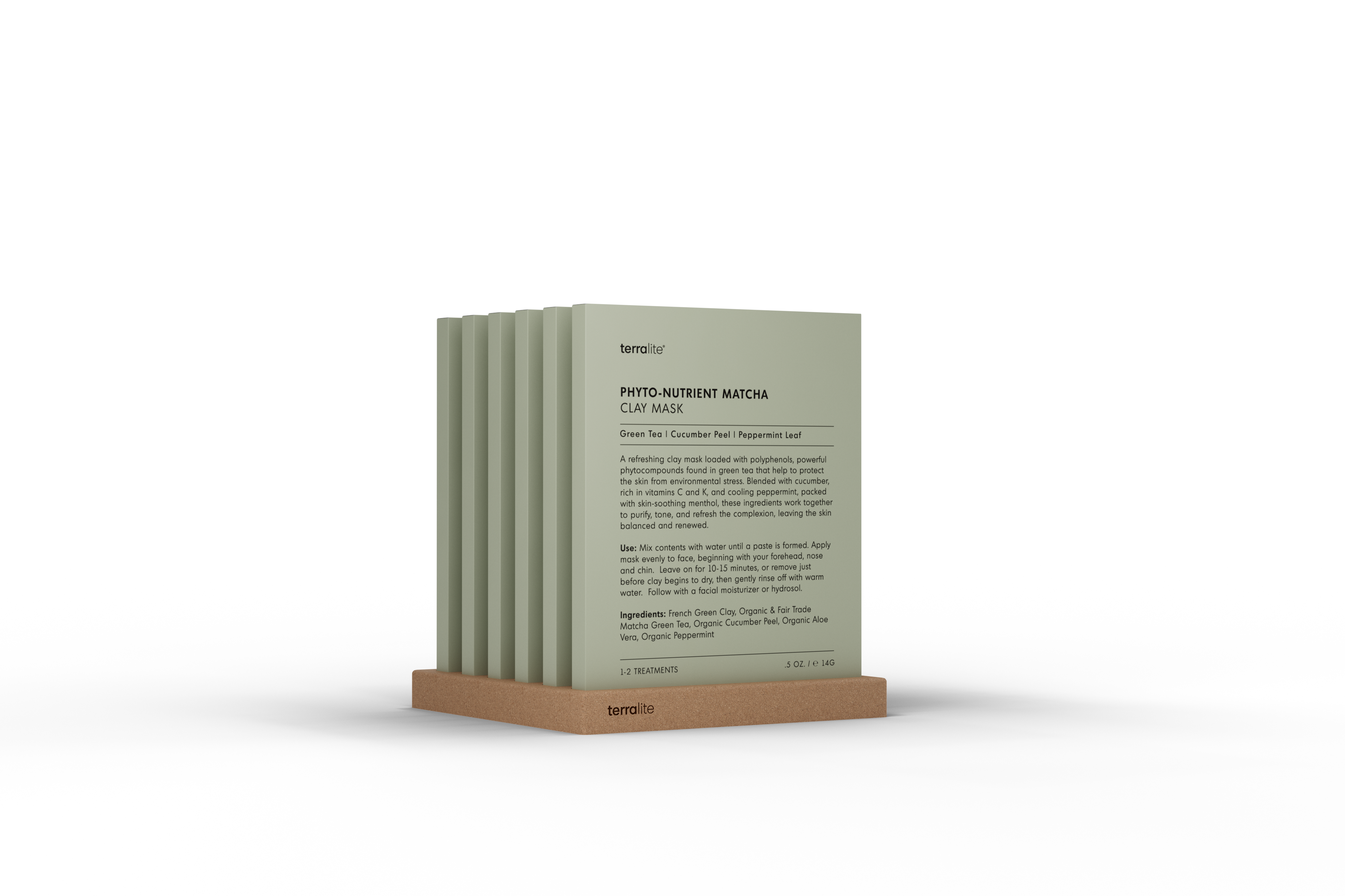 Terralite - Vente Masque pour le visage - Masque à l'argile au matcha phyto-nutritif (traitement unique)2