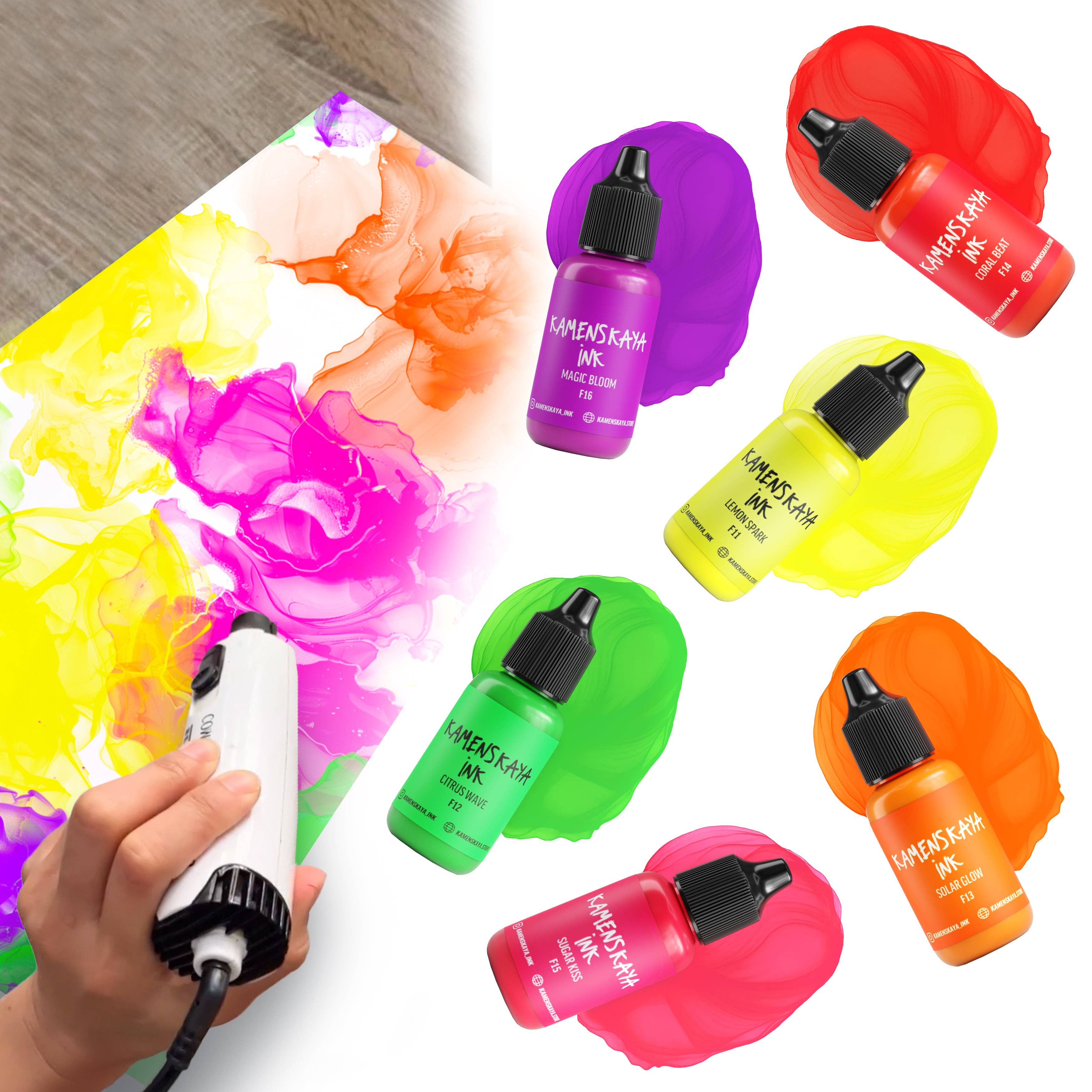 KAMENSKAYA – material para artesanato por atacado – Tinta de Álcool Neon F-15 "Beijo Doce"5
