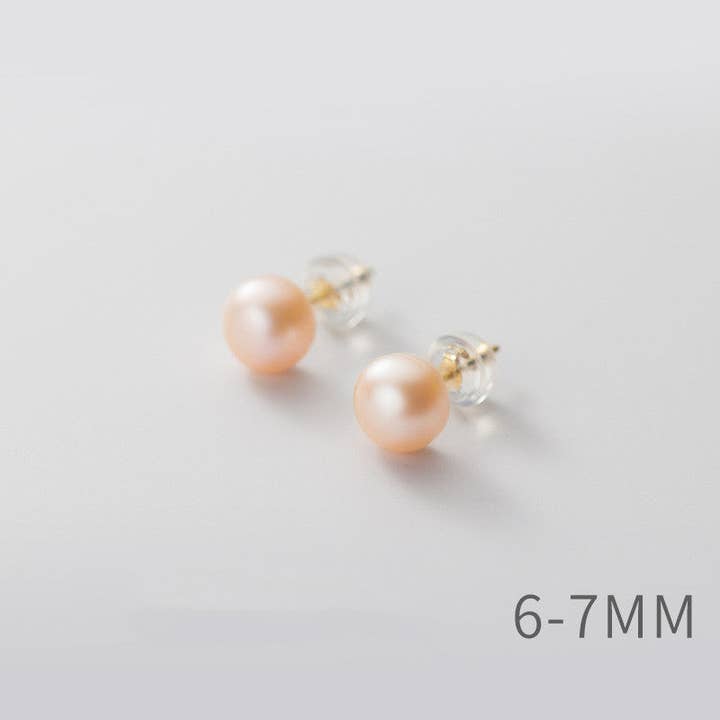 Perimade & Co. LLC - Wholesale Stud/Post Earrings - White Pink Purple Pearl Stud Earrings in 925 Sterling Silver11