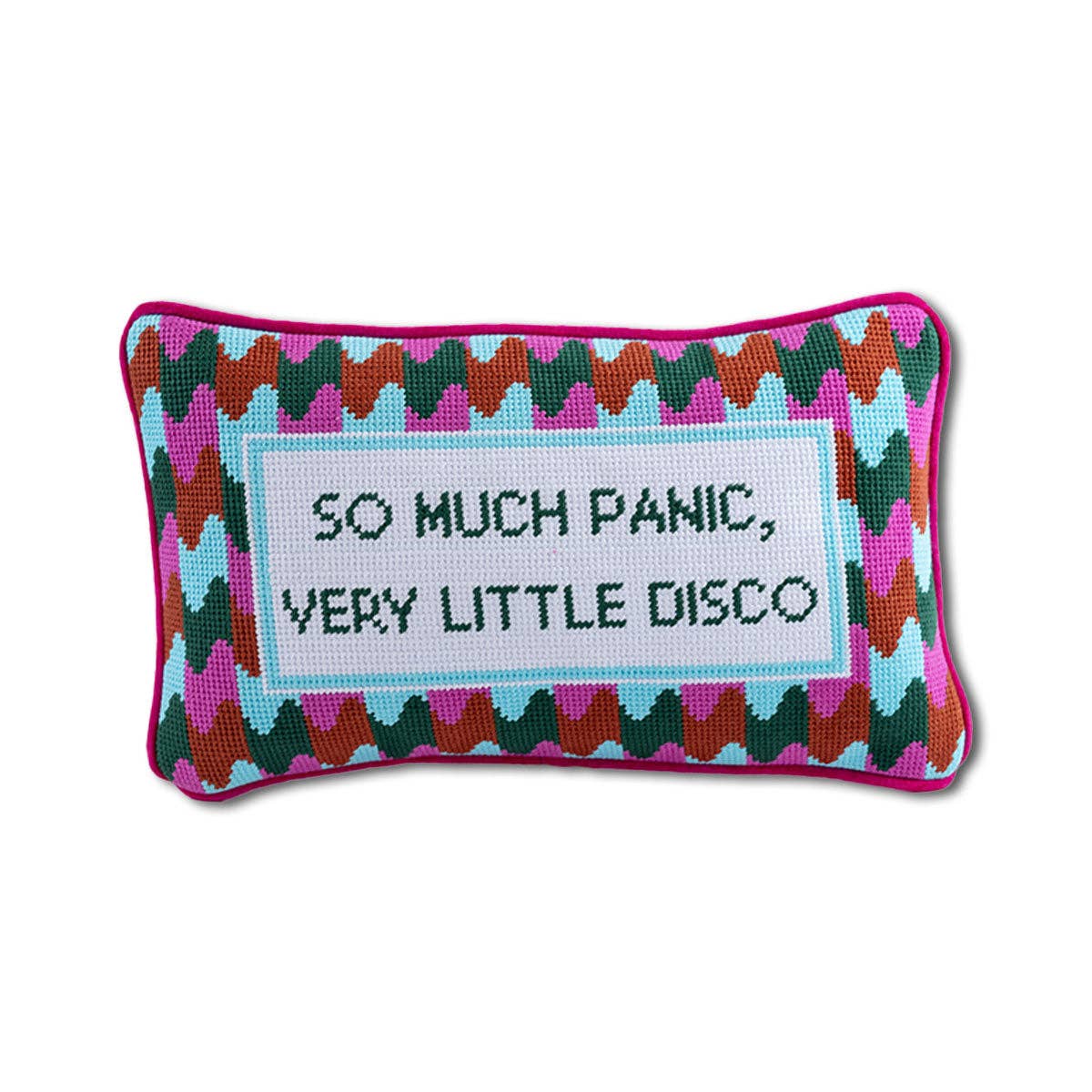 Furbish Studio - Wholesale Throw/Decorative Pillow - Panic at the Disco Needlepoint Pillow1