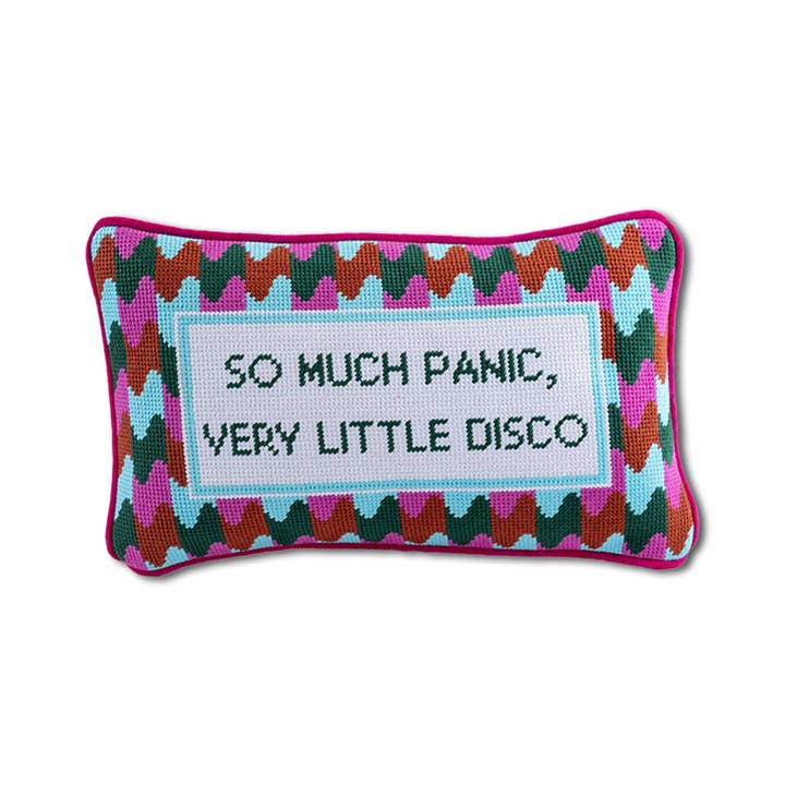 Furbish Studio - Wholesale Throw/Decorative Pillow - Panic at the Disco Needlepoint Pillow1