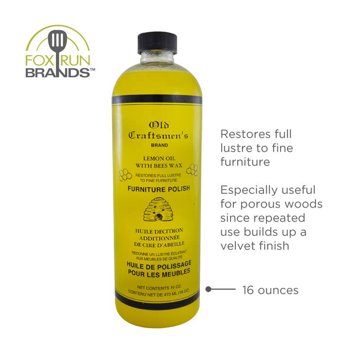 Fox Run Brands - Wholesale Furniture Wax/Paint - Fox Run Lemon Oil Polisher and Conditioner, 16 ounces3