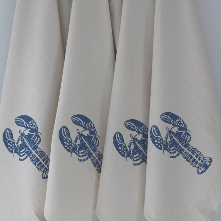 Hearth and Harrow – Guardanapo e pano de jantar por atacado – Conjunto de 4 Guardanapos de Lagosta de Algodão Orgânico - Azul-violeta Maine3