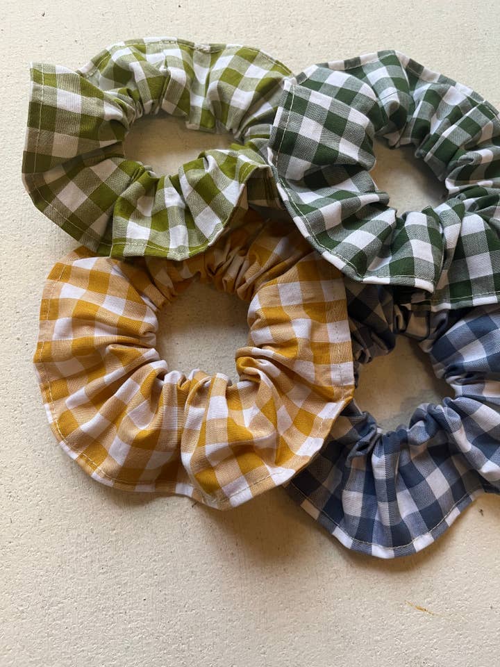 Scrunchie -Gingham - Cotton various colours for wholesale by Orla & Fern
