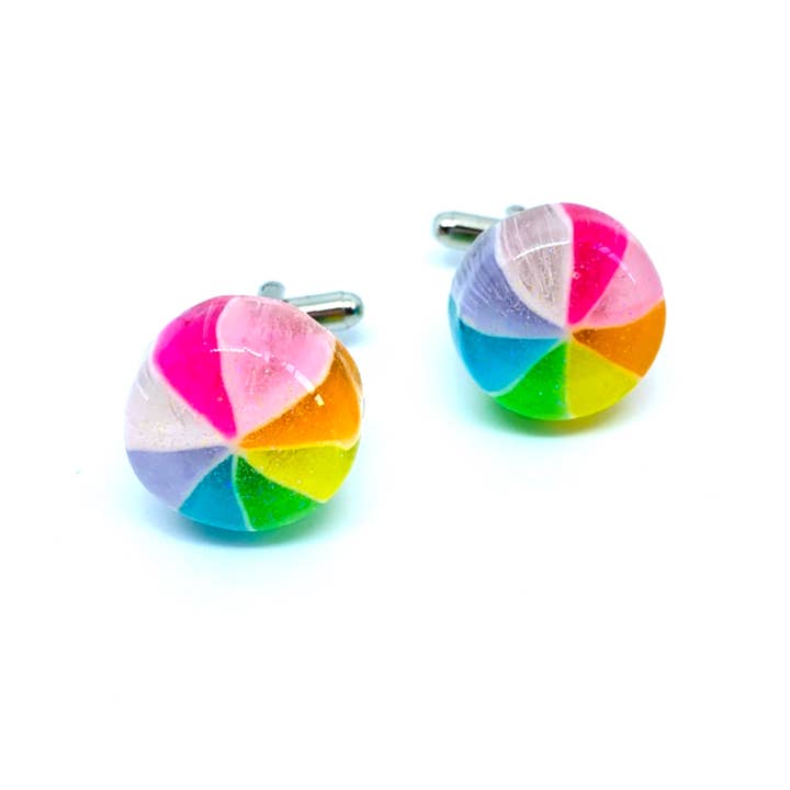 Pinwheels Manchetknapper - Candy smykker for engroshandel hos Glitterlimes