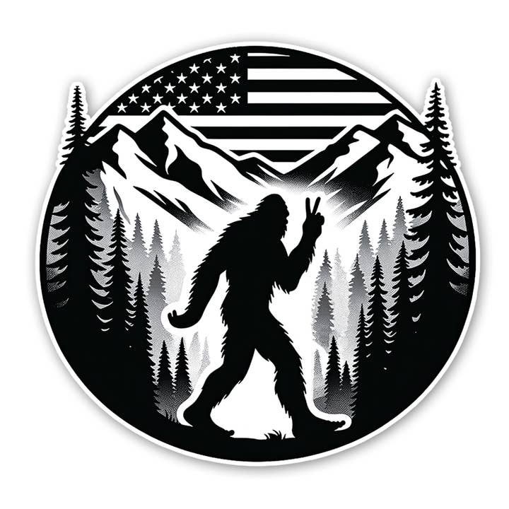 Bigfoot Vlag Berg Sticker voor wholesale door Sticker Atlas