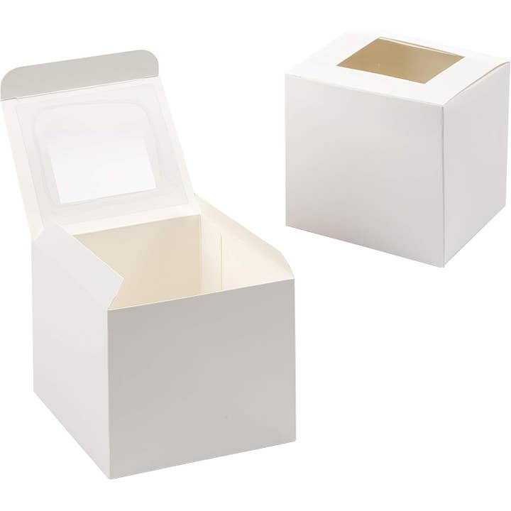 Factory Direct Craft - Vendita all'ingrosso Sac à poche - Scatole per Cupcake con Finestra Bianca (Confezione da 12 pezzi)