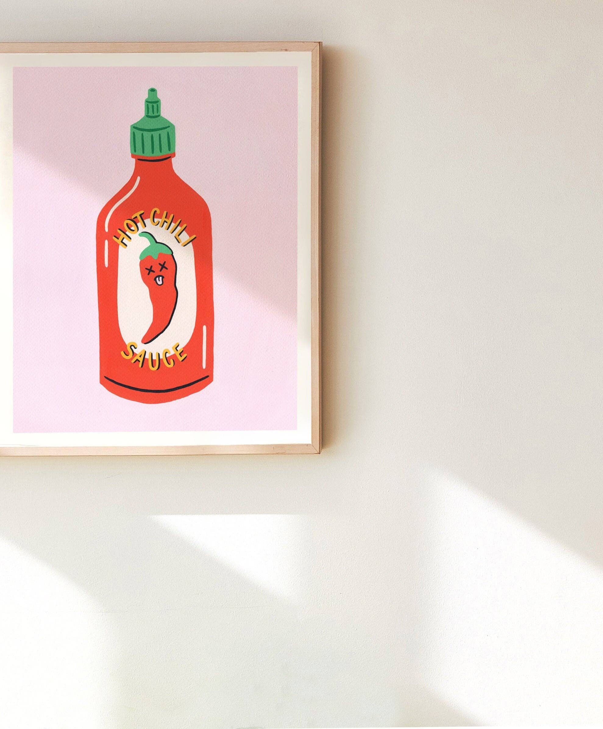 Jen Wang Studios - Wholesale Art Print - Hot Sauce Print, Hot Sauce Illustration, Kitchen Wall Art2
