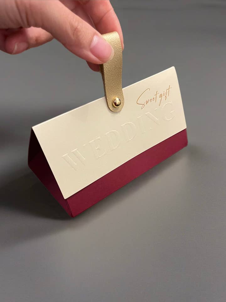 Caixas de Guloseimas com Fita Personalizada para Casamento com Pega por atacado de ANYGIFTGOODPACKINGBOX