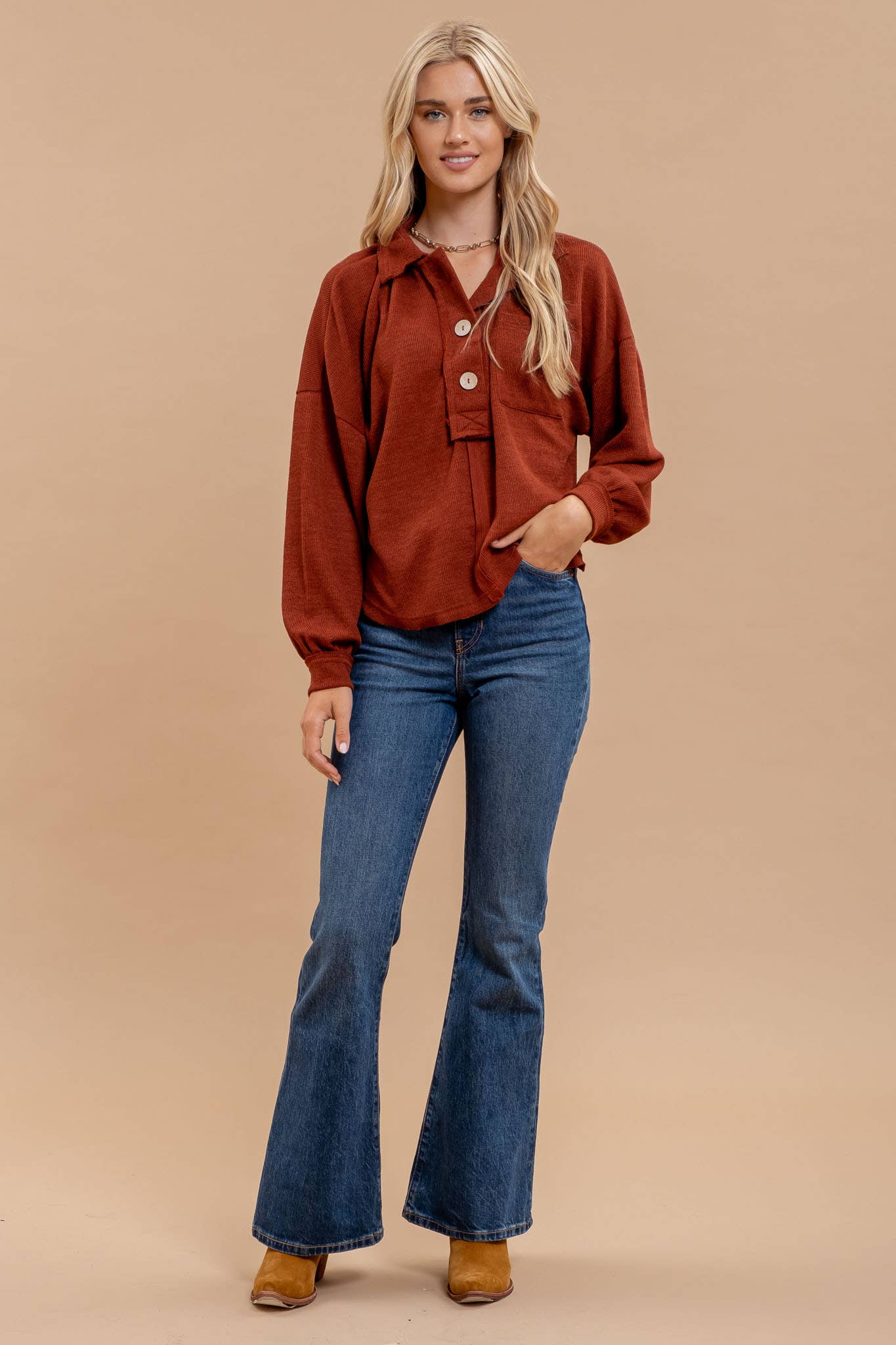 Blu Pepper - Venta al por mayor Jersey corto de punto - Mujer - TOP DE PUNTO CON CUELLO Y BORDES CRUDOS30