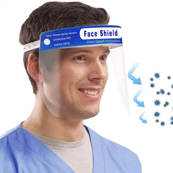 Face Shield w/ with Protective Clear Film Elastic Band, 1 PC for wholesale by Kinven Bearant