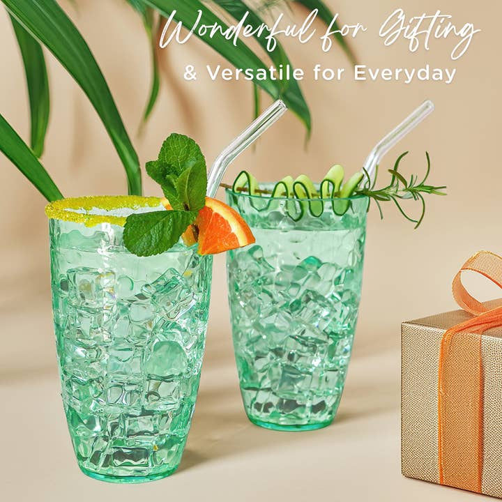 Kate Aspen - Wholesale Drinking glass/cup - 23 oz Hammered Teal Acrylic Cups, Set of 84