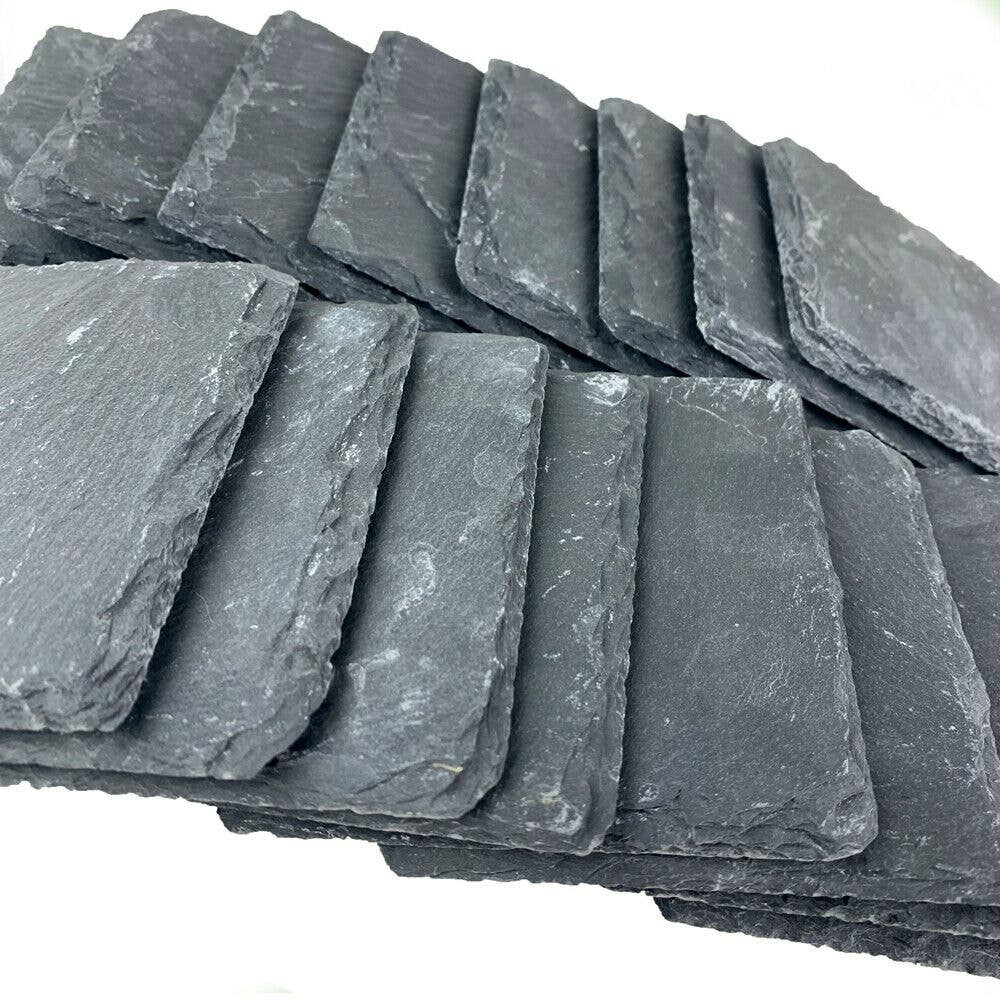 eBuyGB Craft Blanks - Vente Sous-verre - Sous-verres carrés en ardoise naturelle de 10 cm, design pour la maison2