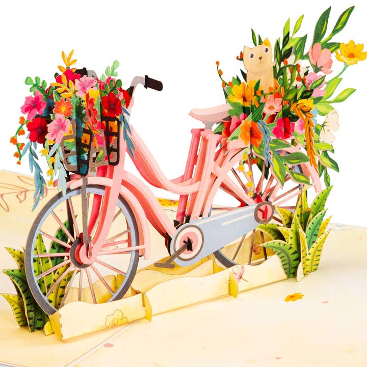 Paper Love - Wholesale Everyday Greeting Card - Flower Bike Pop Up Card
