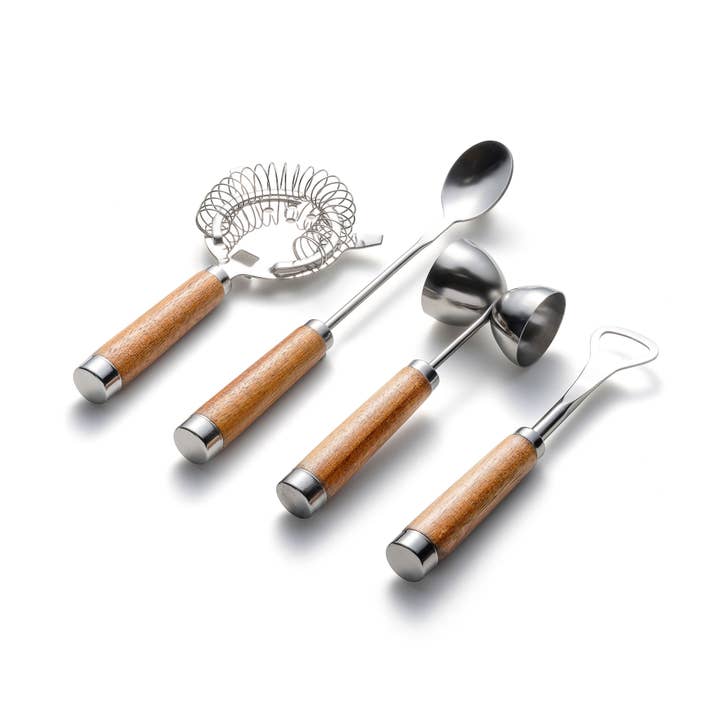 Fox Run Brands - Wholesale Bar Tool - Outset Stainless Steel Bar Tool Kit, Set of 4