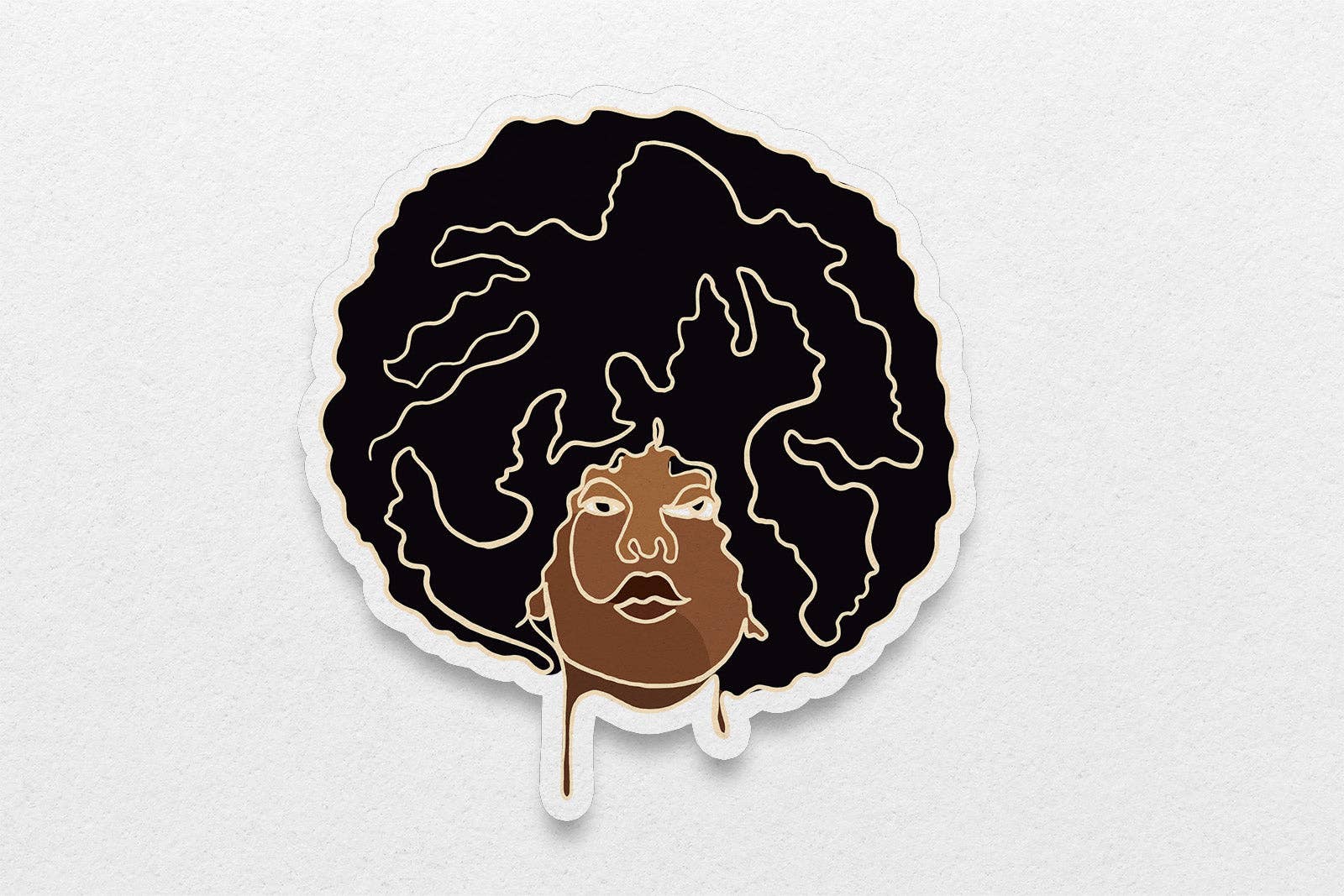 Pounded Yam Productions – Adesivo por atacado – Autocolantes de Linha Única Mulheres Negras: Afro0