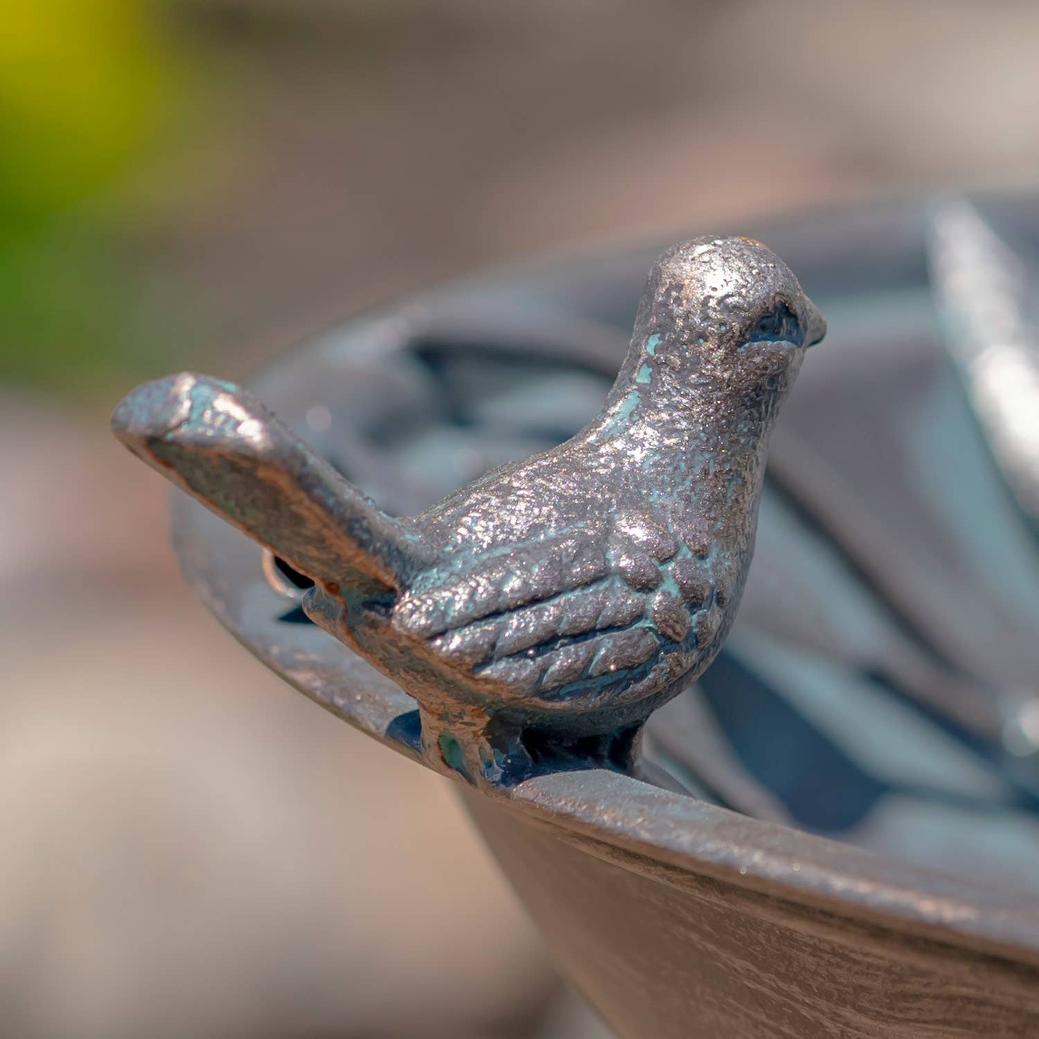Zaer Ltd. International - Wholesale Bird Bath - "Two Birds" Iron Birdbath - 3 Color Options2