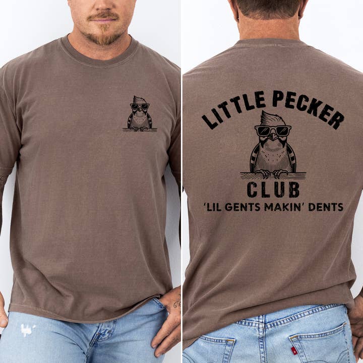 Little Pecker Club, Funny, Dad, Father's Day Husband T-Shirt for wholesale by Refinery Number One LLC