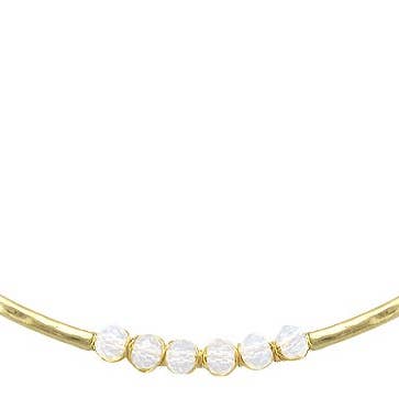 Necklace - Opal Beaded Wire Bar for wholesale by Flirt Jewelry