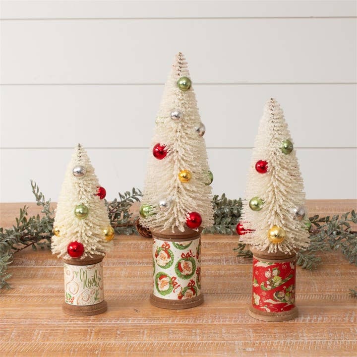 Audrey's Home & Gift - Wholesale Artificial Christmas Tree - Vintage Spool Christmas Trees (Set Of 03)