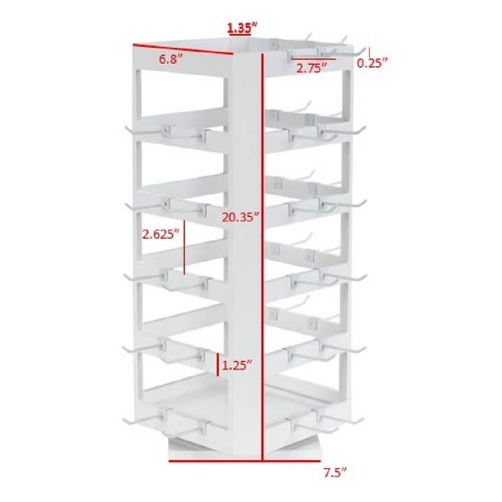 Tripar International - Wholesale Jewelry Stand & Display - Square Wood Jewelry Spinner with 40 hooks