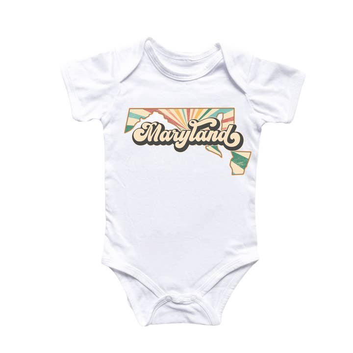 Maryland - Baby Boy Girl Clothes Infant Bodysuit Funny Cute Newborn for wholesale by North Fork Forager LLC