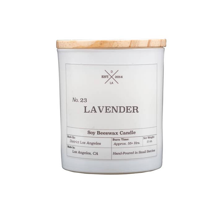 Vela en vaso blanca | Lavanda para venta al por mayor de District Los Angeles